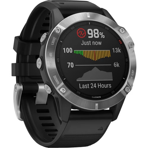 Jual Garmin Fenix 6 Multisport GPS Smartwatch 47mm Silver with Black Band  (AGA-010-02158-35) Harga Terbaik