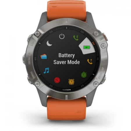 Jual Garmin Fenix 6 Multisport GPS Smartwatch 47mm Sapphire Titanium with  Ember Orange Band (AGA-010-02158-55) Harga Terbaik