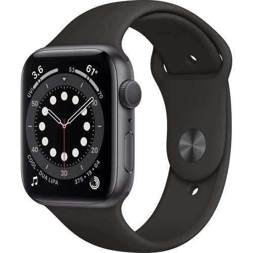 Jual Apple Watch Series 6 GPS 44mm Space Gray Aluminium Case with Black  Sport Band Regular - M00H3ID/A Harga Terbaik