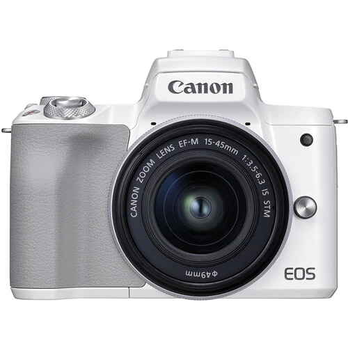 Jual Canon EOS M50 Mark II Mirrorless Digital Camera with 15-45mm Lens  (White) Harga Terbaik