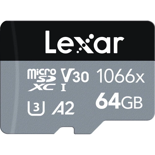 Lexar 64GB Professional 1066x UHS-I Micro SD Silver Series