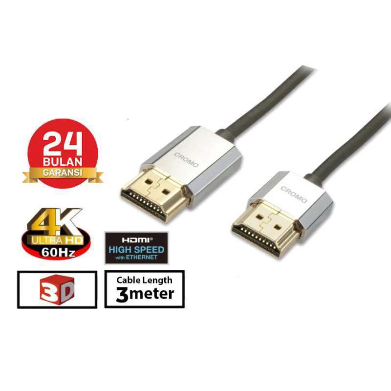 Lindy #41675 Cromo Slim High speed HDMI cable With Ethernet super Thin A to A 3m