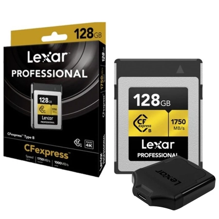 Paket Lexar 128GB Professional CFexpress Type-B Memory Card + Reader CFexpress Type-B USB 3.1