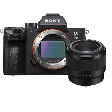 Sony Alpha a7 III Mirrorless Digital Camera (Body Only) + Sony FE 50mm f1.8 Lens