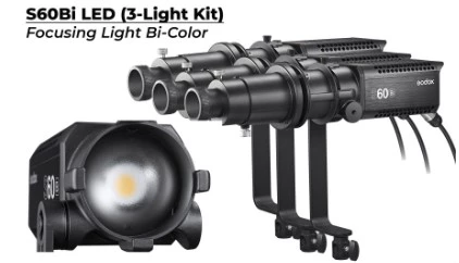 Godox S60Bi LED Focusing Light Bi-Color (3-Light Kit)