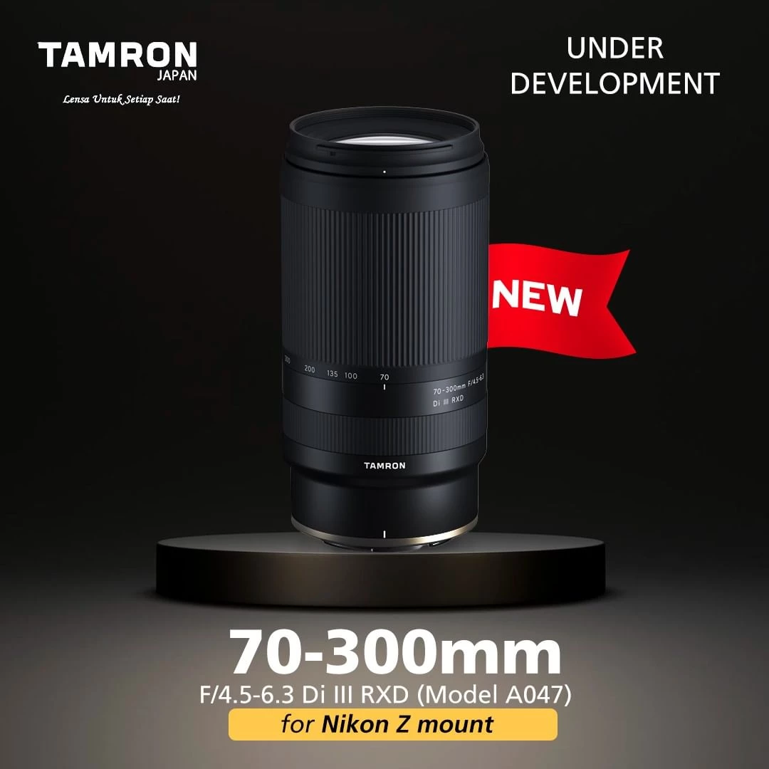 Tamron 70-300mm F/4.5-6.3 Di III RXD (Model A047) akan menjadi zoom telefoto full frame yang terjangkau untuk kamera Nikon Z.