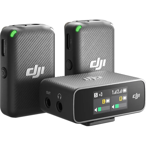 DJI mic - 2 person Compact Digital Wireless Microphone System/Recorder for Camera & Smartphone (2.4 GHz)