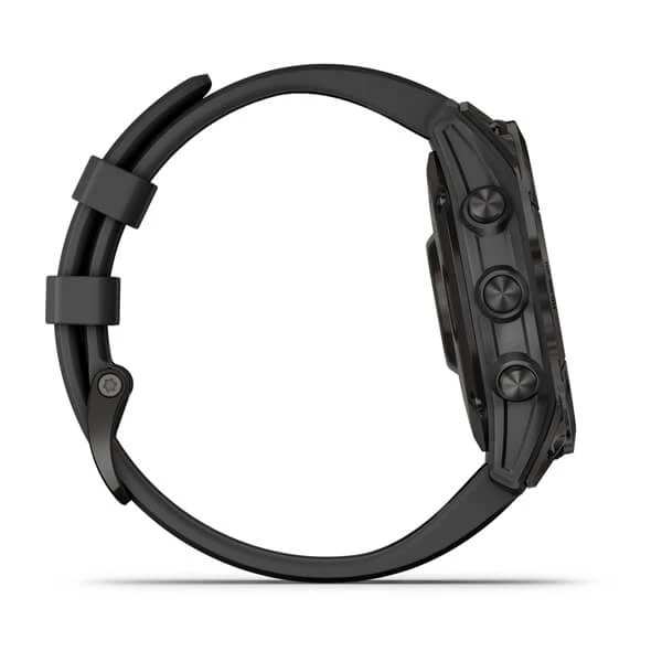 Garmin Fenix 7 Sapphire Solar - Carbon Gray DLC Titanium Silicone Band