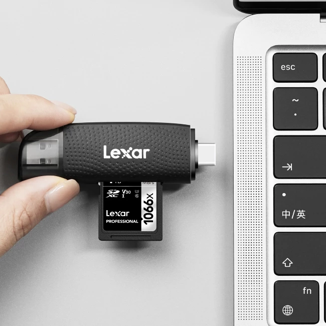 Lexar Dual-Slot USB A C SD microSD Card Reader LRW310U