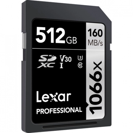 Lexar 512GB Professional 1066x UHS-I SDXC Memory Card (SILVER Series)