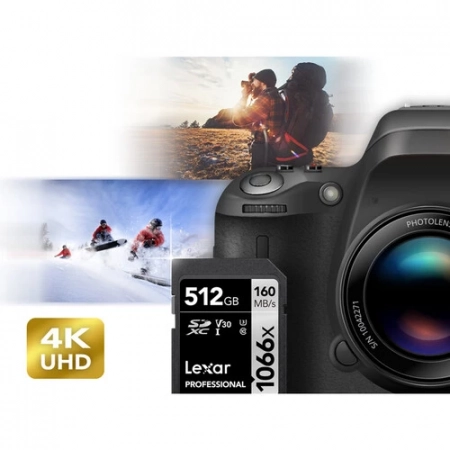 Lexar 512GB Professional 1066x UHS-I SDXC Memory Card (SILVER Series)