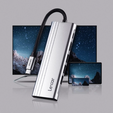 Lexar H31 7in1 USB C Hub HDMI SD microSD Power Delivery 100W