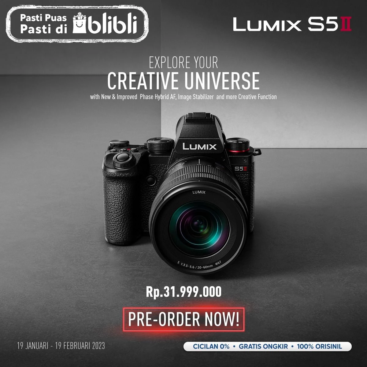 Kabar baik nih buat kamu yang sudah lama menunggu pre order kamera terbaru dari Lumix yaitu Lumix S5 Mark II. Karena sekarang sudah visa kamu PRE ORDER di DOSS.
