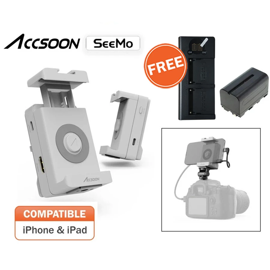 Accsoon SeeMo HDMI iOS/HDMI Smartphone Adapter ( FREE NP-F770 plus Charger )