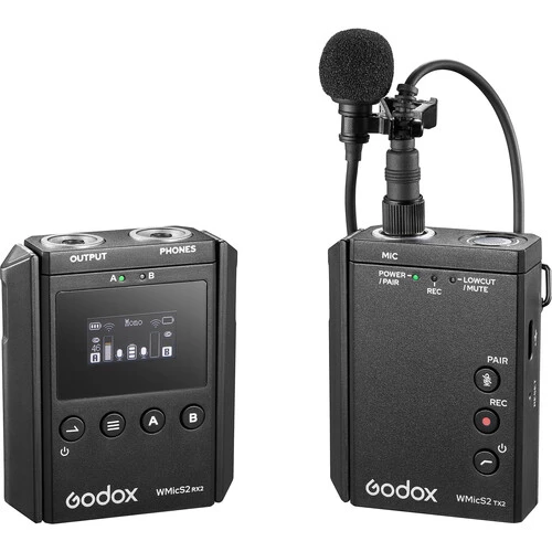 Godox WMicS2 UHF Compact Wireless Microphone System for Cameras & Smartphones with 3.5mm (514 to 596 MHz) Kit 1