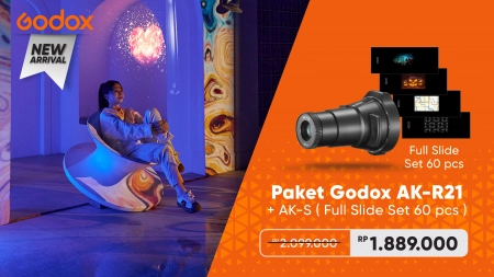 [#13474] Paket Godox AK-R21 + AK-S Projection Attachment Full Slide Set 60 Pcs