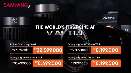 [#13538] Paket Samyang V-AF 24mm + 35mm + 75mm Mirrorless Lens