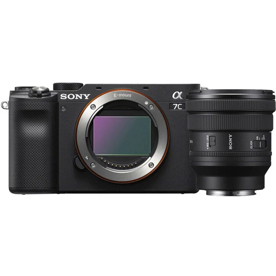 Sony Alpha a7C Mirrorless Digital Camera Body Only Black With Sony FE PZ 16-35mm f4 G Lens