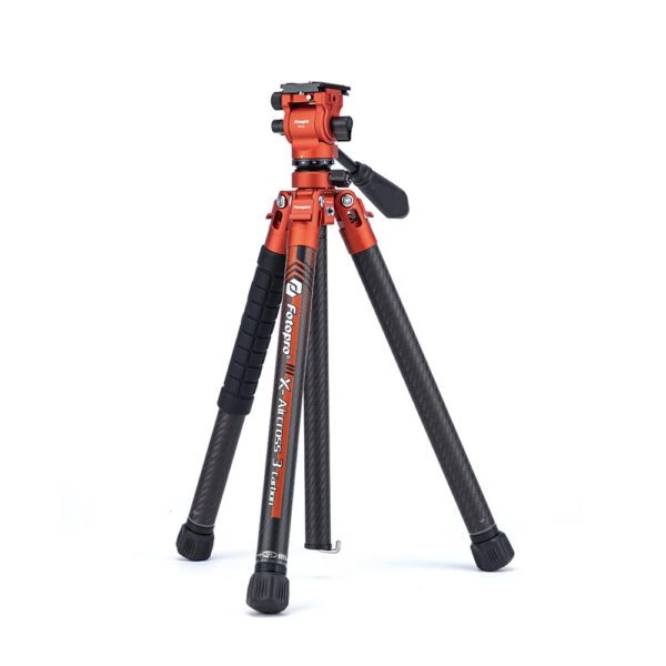 Fotopro X-Aircross 3 Lite Video Orange Carbon Fiber Video Travel Tripod