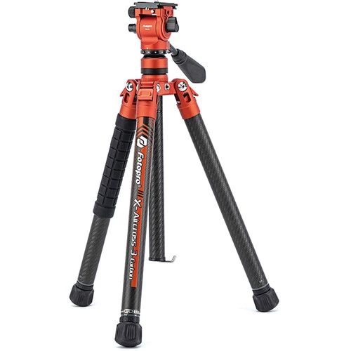 Fotopro X-Aircross 3 Video Orange Carbon Fiber Video Travel Tripod