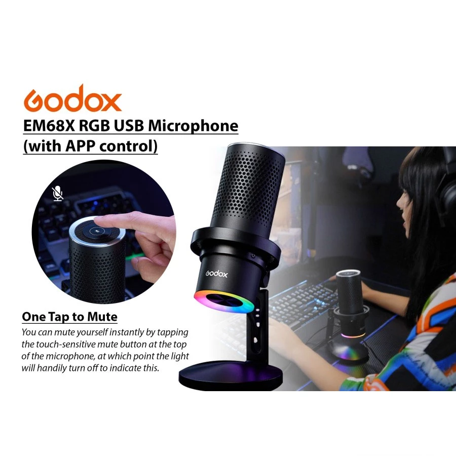 Godox EM68X RGB USB Microphone  (with APP control)