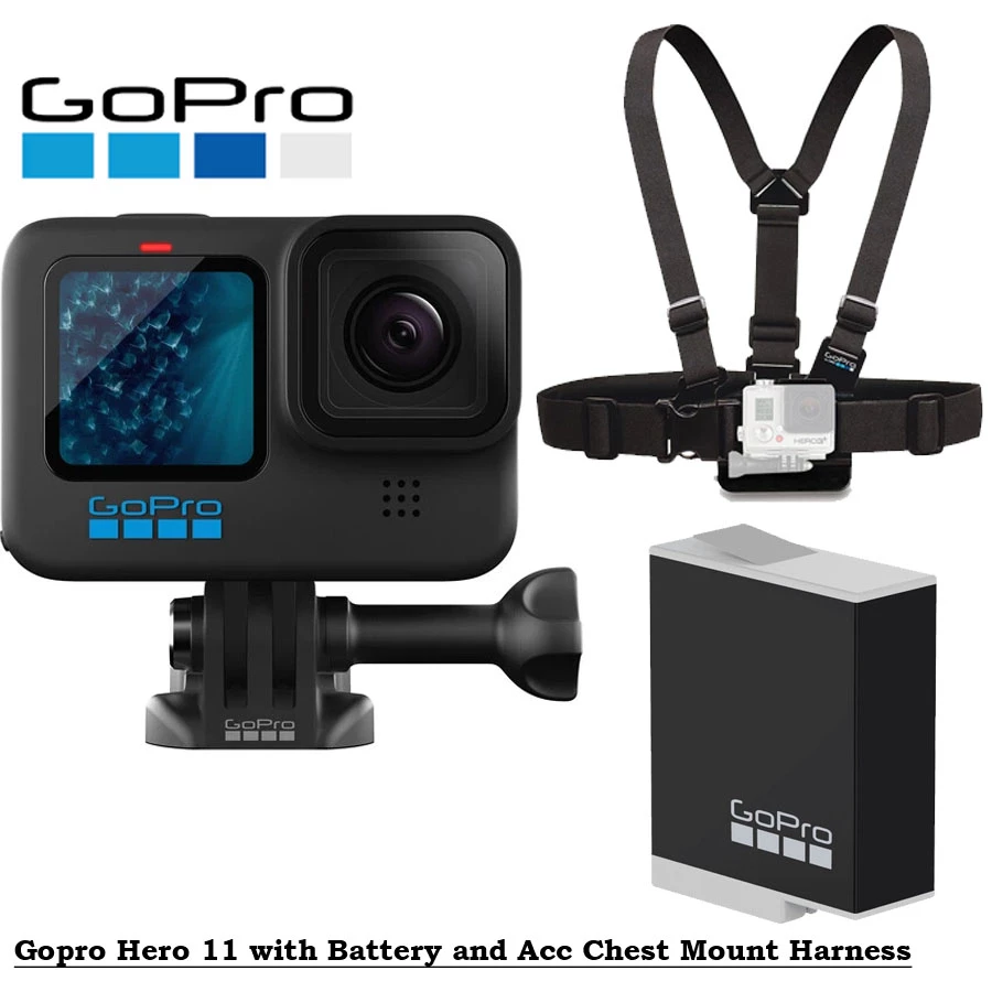 Gopro Hero 11 with Battery and Acc Chest Mount Harness