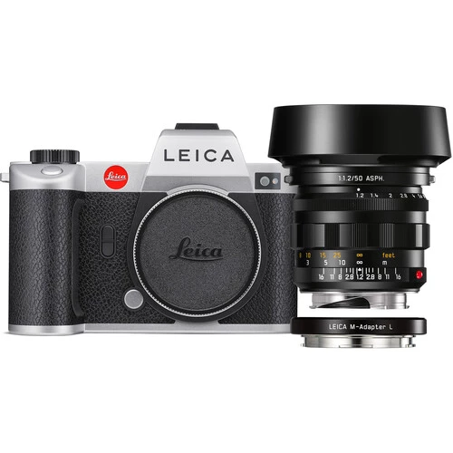Leica SL2 Mirrorless Camera with Noctilux-M 50mm f1.2 Lens and M-Adapter (Silver) 10619
