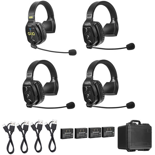 Saramonic WiTalk-WT4S 4-Person Full-Duplex Wireless Intercom System with Single-Ear Headsets