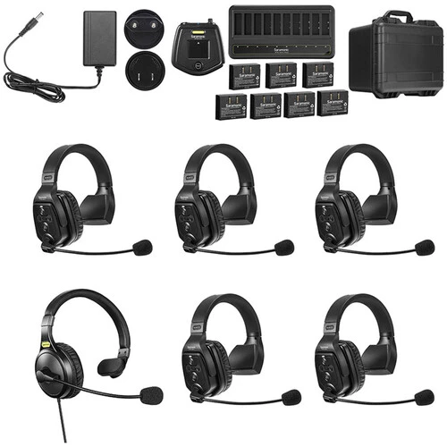 Saramonic WiTalk-WT6S 6-Person Full-Duplex Wireless Intercom System with Single-Ear Remote Headsets