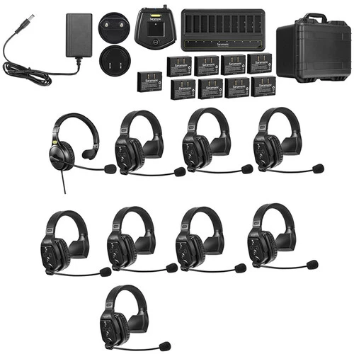 Saramonic WiTalk WT9S 9 Person Full-Duplex Wireless Intercom System with Single-Ear Remote Headsets