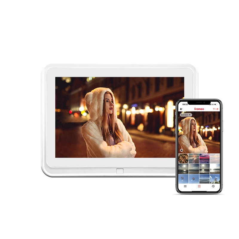 Frameo 10" Smart Digital Photo Frame with Frameo App (White)