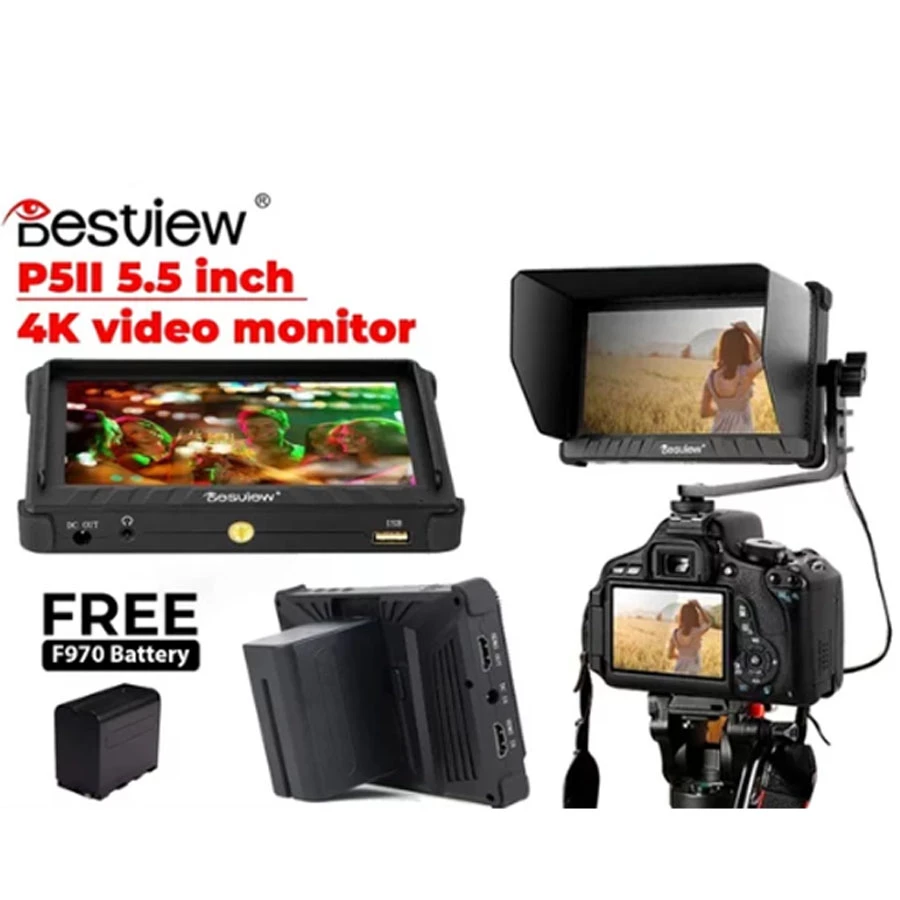 Desview P5II Mark II 5.5" HDR Touch Screen Monitor + 2 Unit F550 Battery