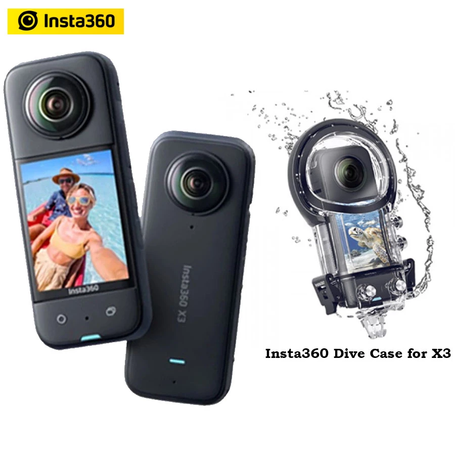 Insta360 X3 360 Action Camera Bundle Dive Case