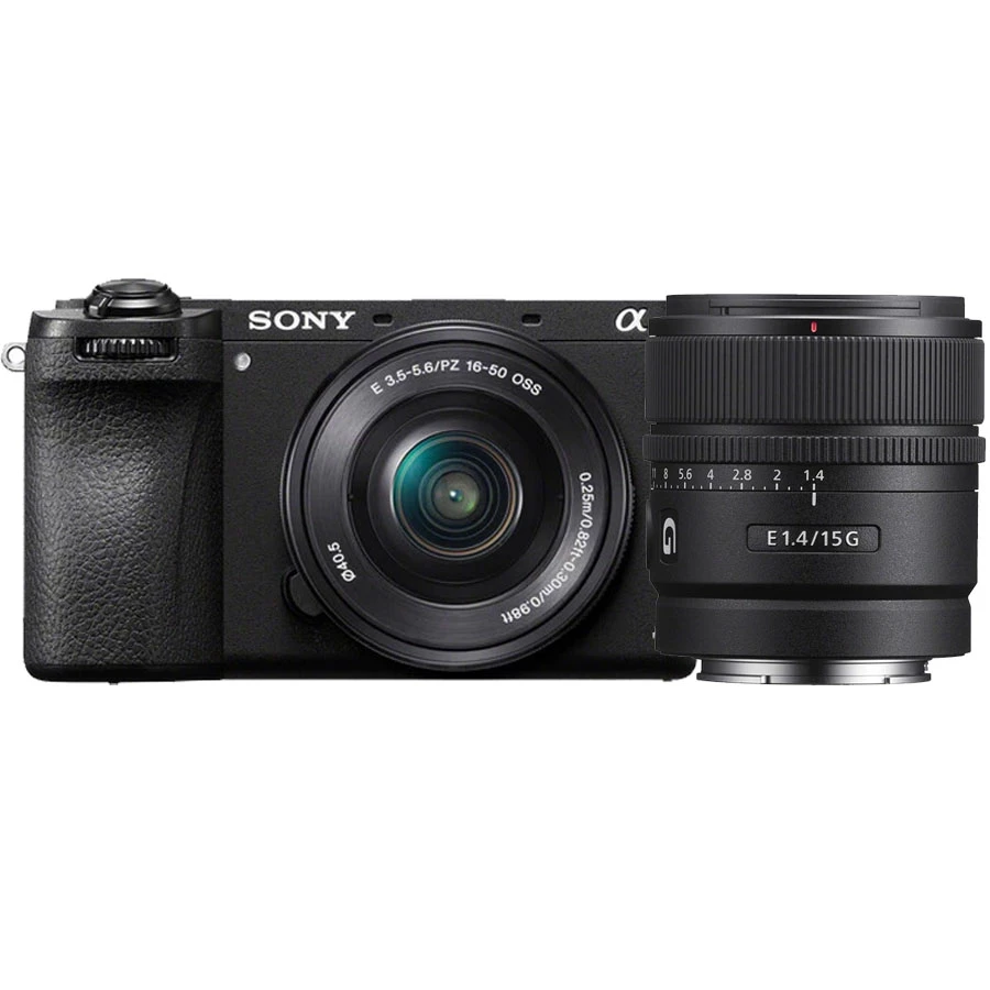Sony a6700 Mirrorless Camera 16-50mm Lens with Sony E 15mm f1.4 G Mirrorless Lens