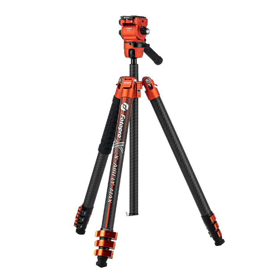 Fotopro X-Airfly MAX Video Ultra Light Carbon Fiber Tripod Orange