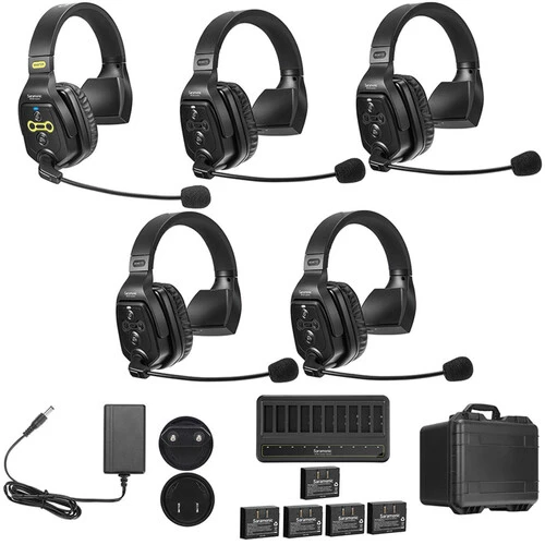 Saramonic WiTalk WT5S 5 Person Full-Duplex Wireless Intercom System with Single-Ear Headsets