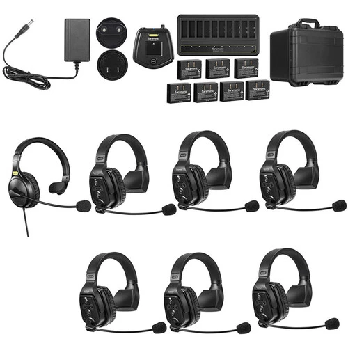 Saramonic WiTalk WT7S 7 Person Full-Duplex Wireless Intercom System with Single-Ear Headsets