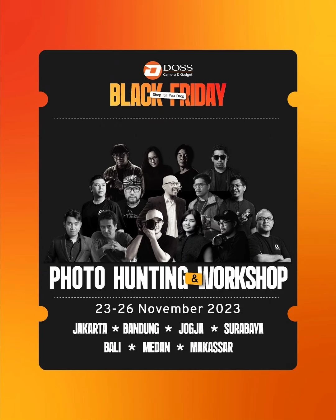 Yuk Ikutan Photo Hunting On the Spot Challenge Special DOSS Black Friday 23-26 November 2023 dan Dapatkan Hadiah Menariknya.