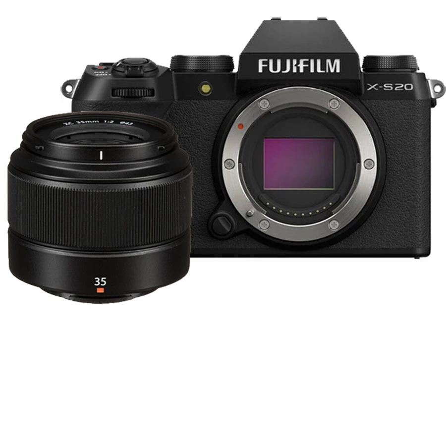 Fujifilm X-S20 Mirrorless Camera (Black) with XC 35mm f2 Lens