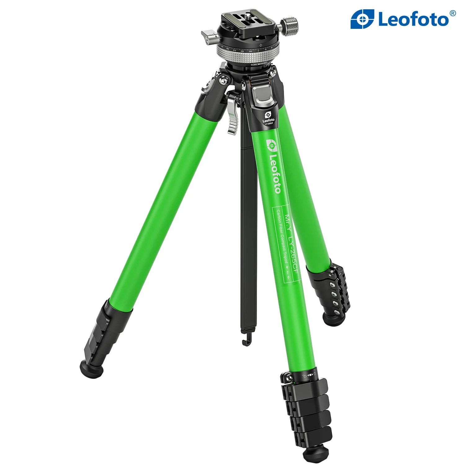 Leofoto LY-265CF Green Carbon Fiber Camera Tripod with Quick Release