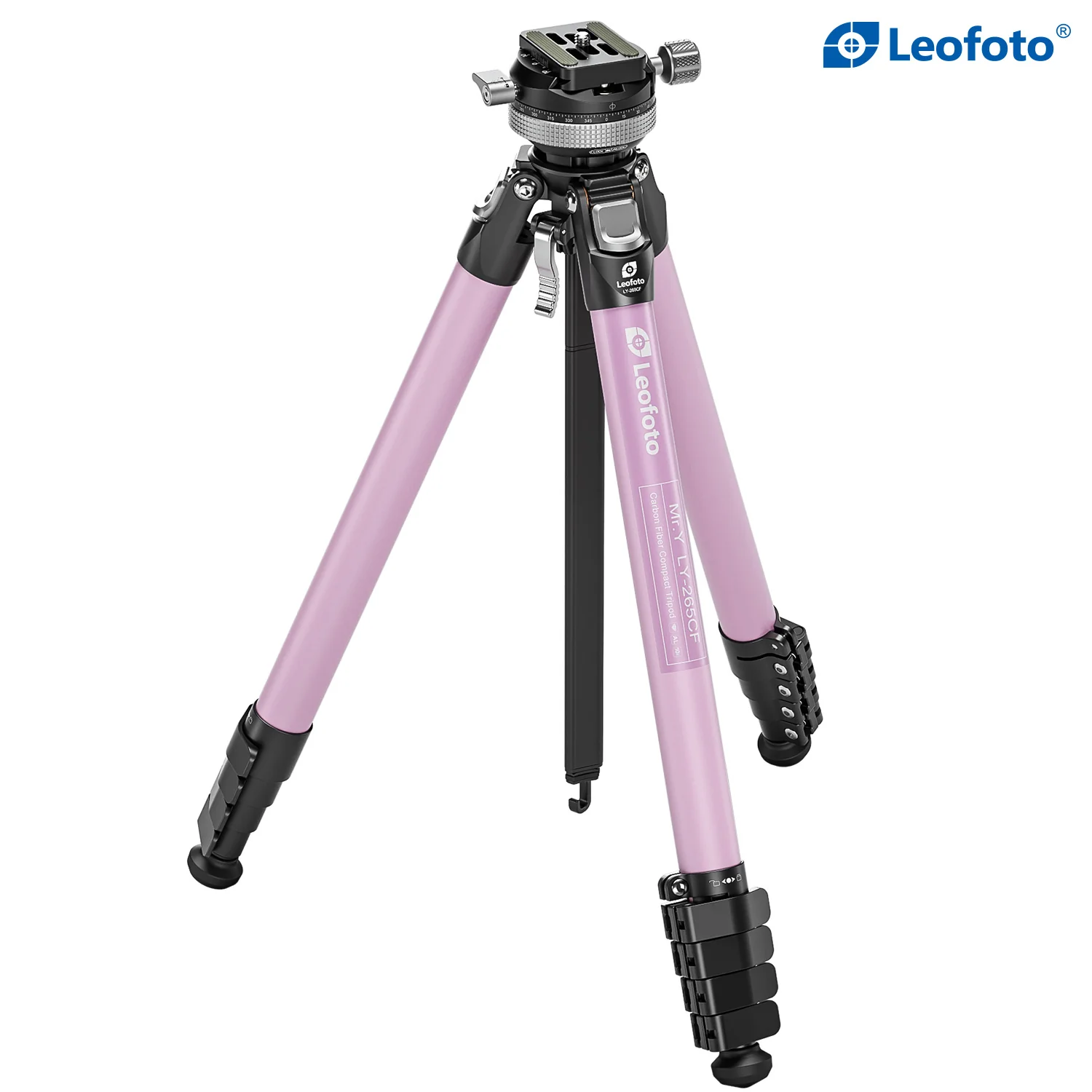 Leofoto LY-265CF Pink Carbon Fiber Camera Tripod with Quick Release