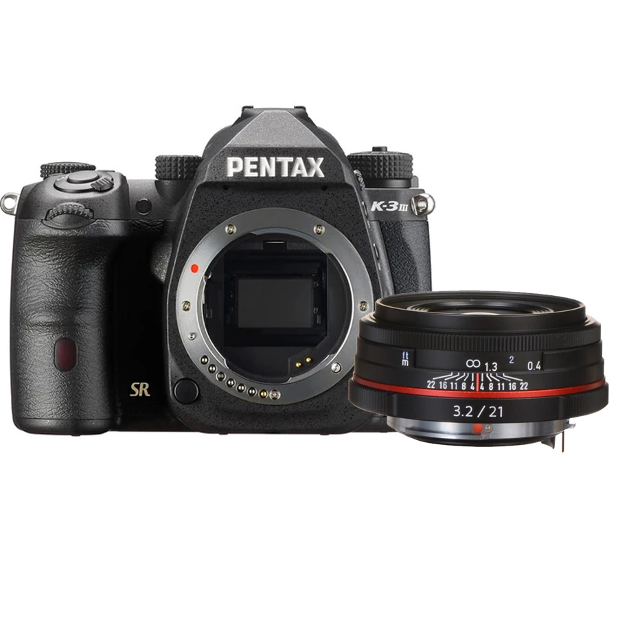 Ricoh Pentax K-3 Mark III DSLR Camera (Black) with Pentax HD Pentax DA 21mm f3.2 AL Limited Lens (Black)