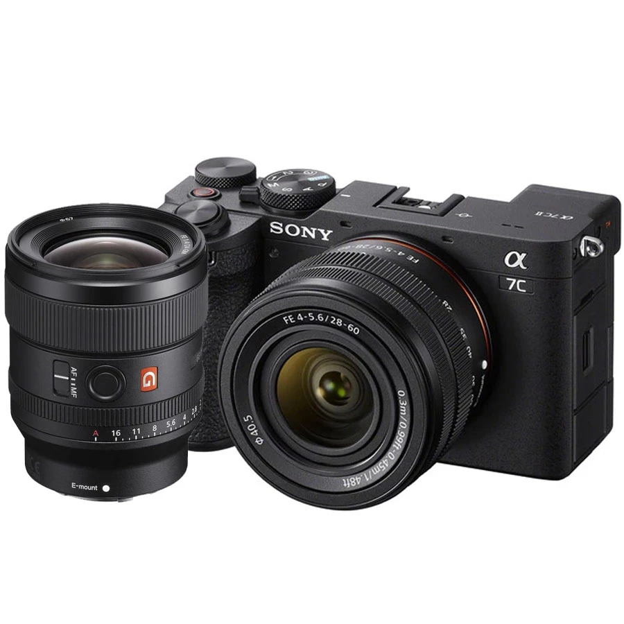 Sony a7C II Mirrorless Camera with 28-60mm Lens (Black) With Sony FE 24mm f1.4 GM Lens