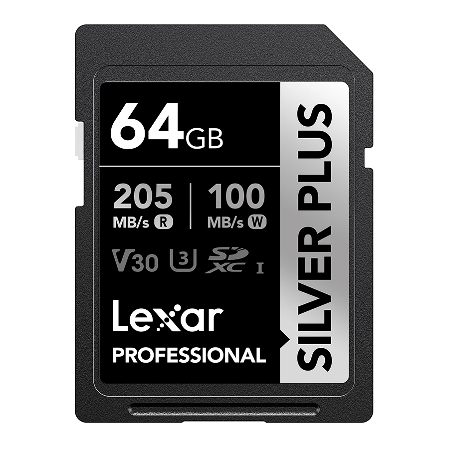 Lexar 64GB Professional SDXC SILVER PLUS UHS-I Memory Card R: 205MB/s, W: 150MB/s