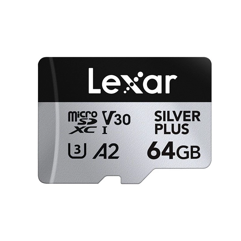 Lexar 64GB Silver Plus microSDXC UHS-I R: 205MB/s, W: 100MB/s