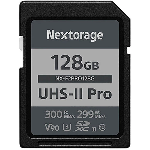 Nextorage NX-F2PRO SDXC UHS II 128GB 300MB/s Max Read Speed, 299MB/s Max Write Speed U3 CL10 V90