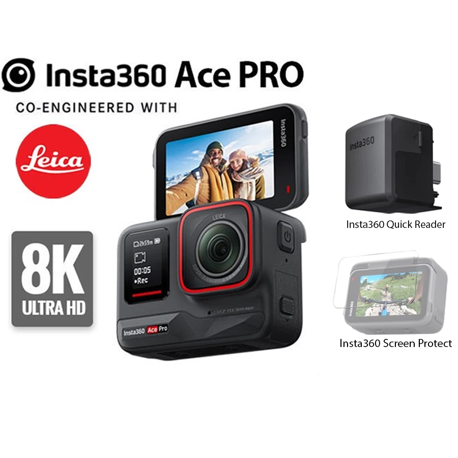 Insta360 Ace Pro with Screen Protector + Quick Reader