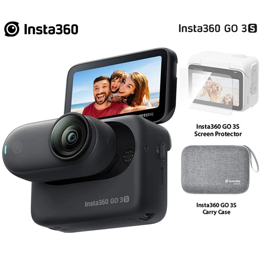 Insta360 GO 3S (128GB) Standard Midnight Black with Screen Protector + Carry Case