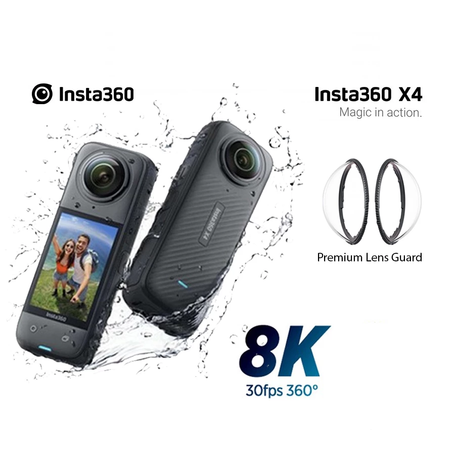 Insta360 X4 360° 8K Camera with Premium Lense Guards