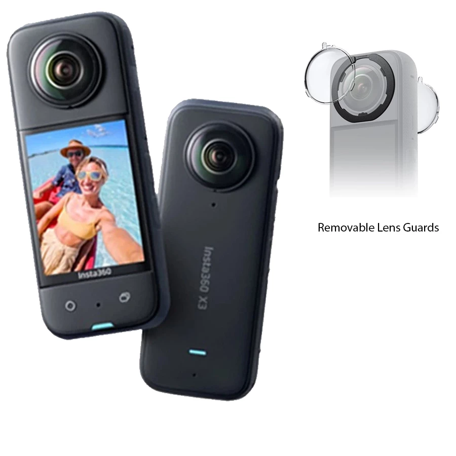 Insta360 X3 Waterproof 360 Action Camera with Standard Removable Lens Guards